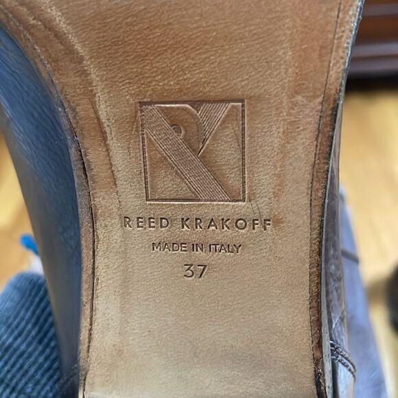 Reed Krakoff Tall Dark Brown Leather Women’s Sz 7/EU 37 Front Zip Knee High Boot - Picture 6 of 11